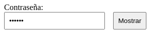 captura del campo de tipo password con botón para mostrar la contraseña